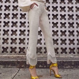 NWOT: ALEXIS Tatum Crop Flare Fringe Pants sz 10